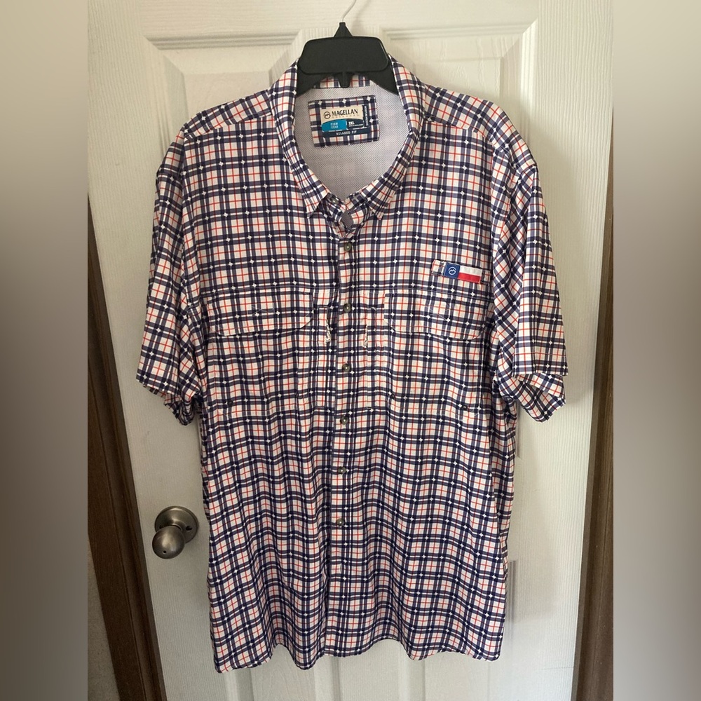 Magellan Outdoors Men's 2XL Red White & Blue Texas Shirt -